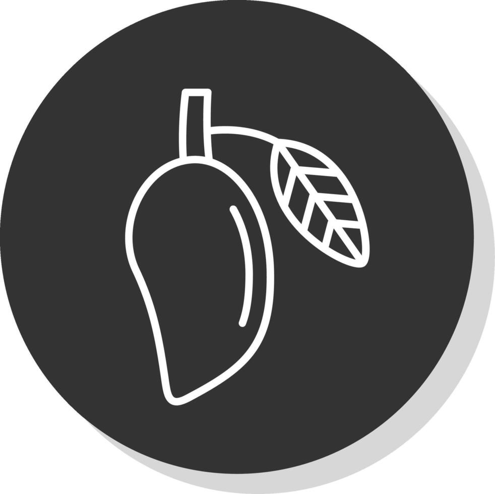 Mango Line Grey Circle Icon vector