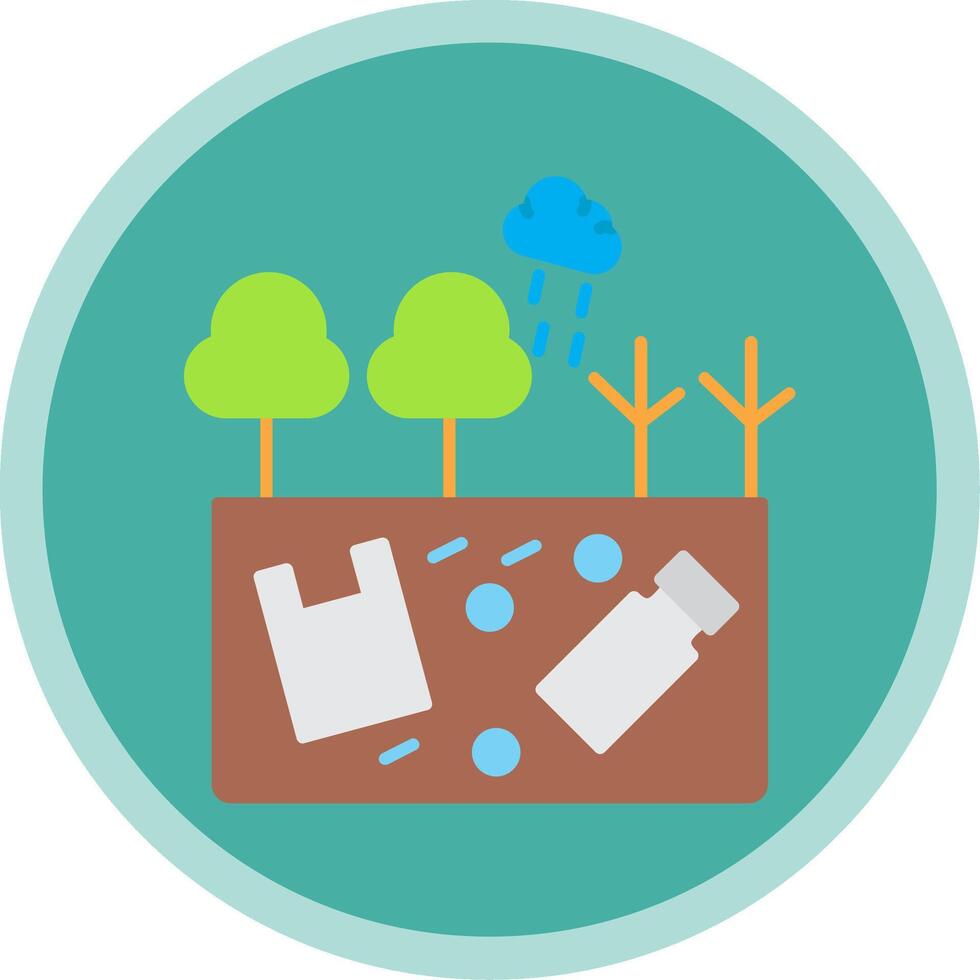 Land Pollution Flat Multi Circle Icon vector