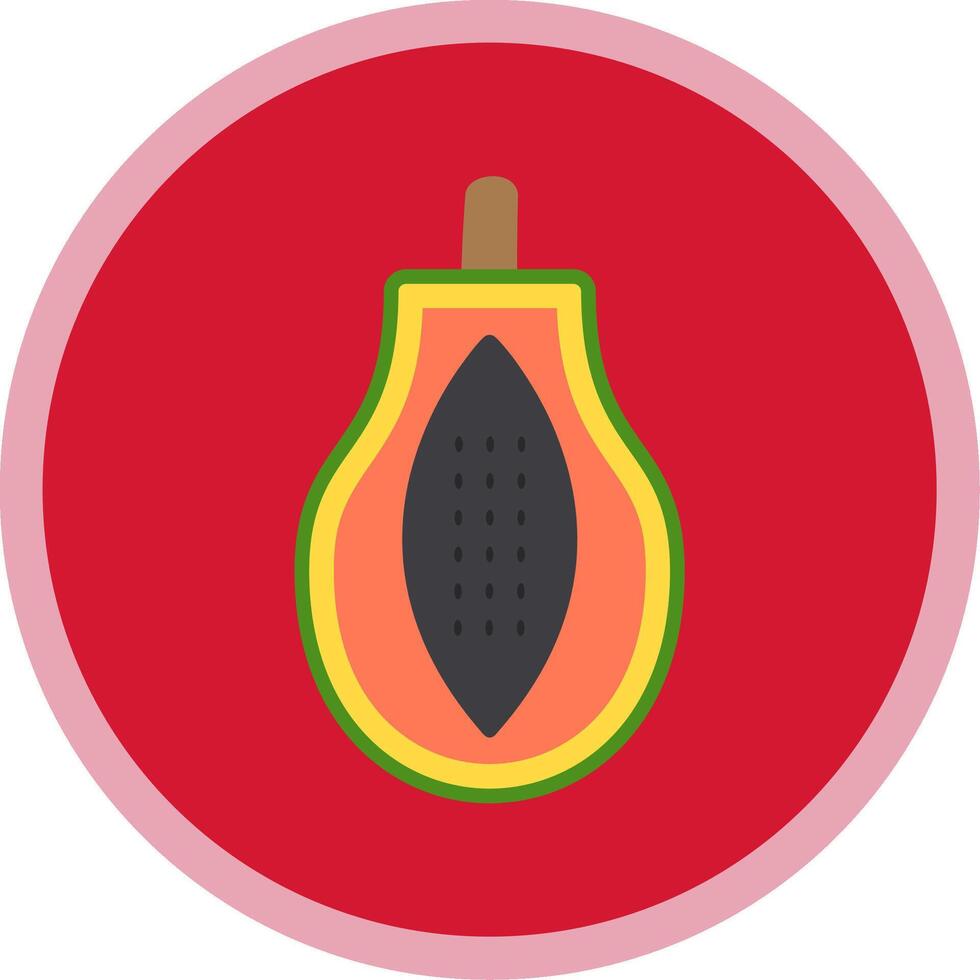 papaya plano multi circulo icono vector