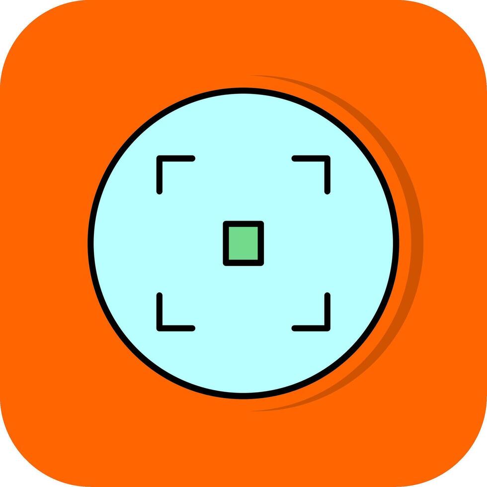 Focus Filled Orange background Icon vector