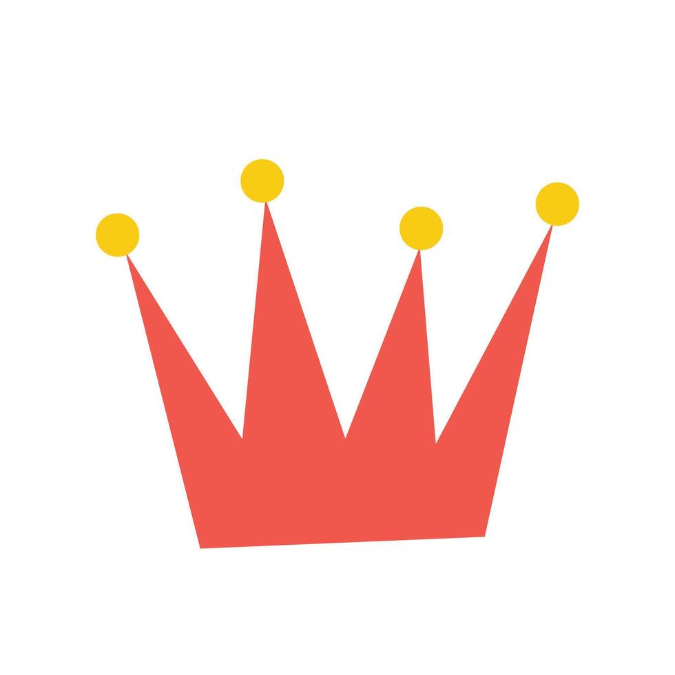 Birthday crown icon, illustration of paper party hat, funny carnival hat, celebration accessory, colored costume for anniversary, isolated clipart vector