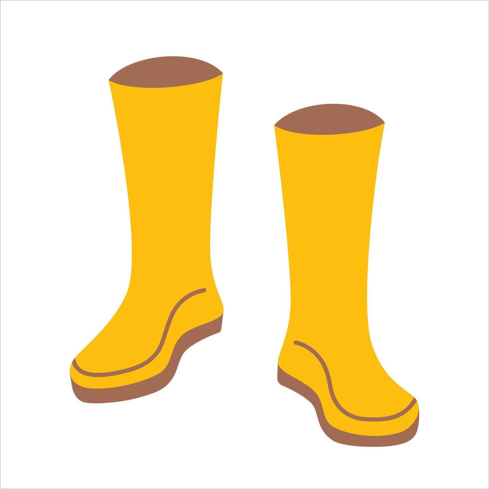 Rubber boots icon, illustration of waterproof gumboots, pair of shoes for rainy weather, gardening and farming footwear, wellington boots for spring and autumn vector
