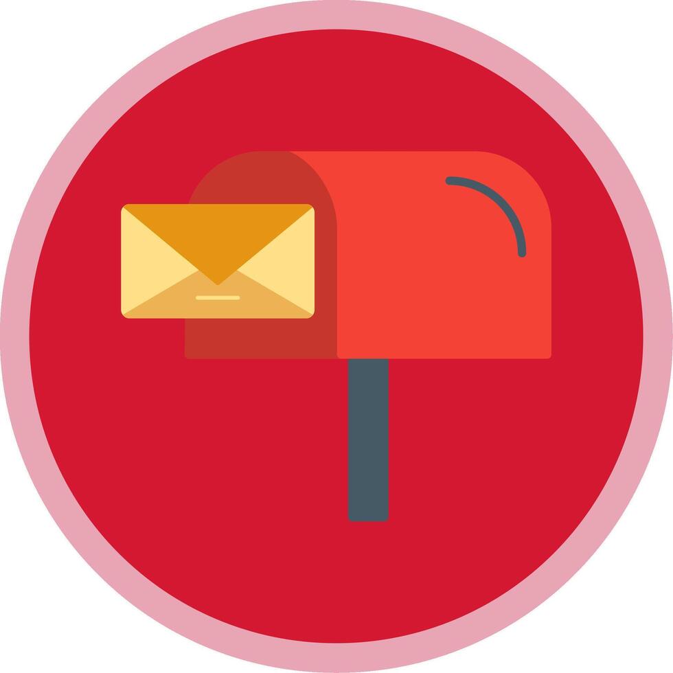 Mail Box Flat Multi Circle Icon vector