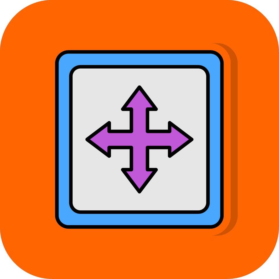 Cross Symbol Filled Orange background Icon vector