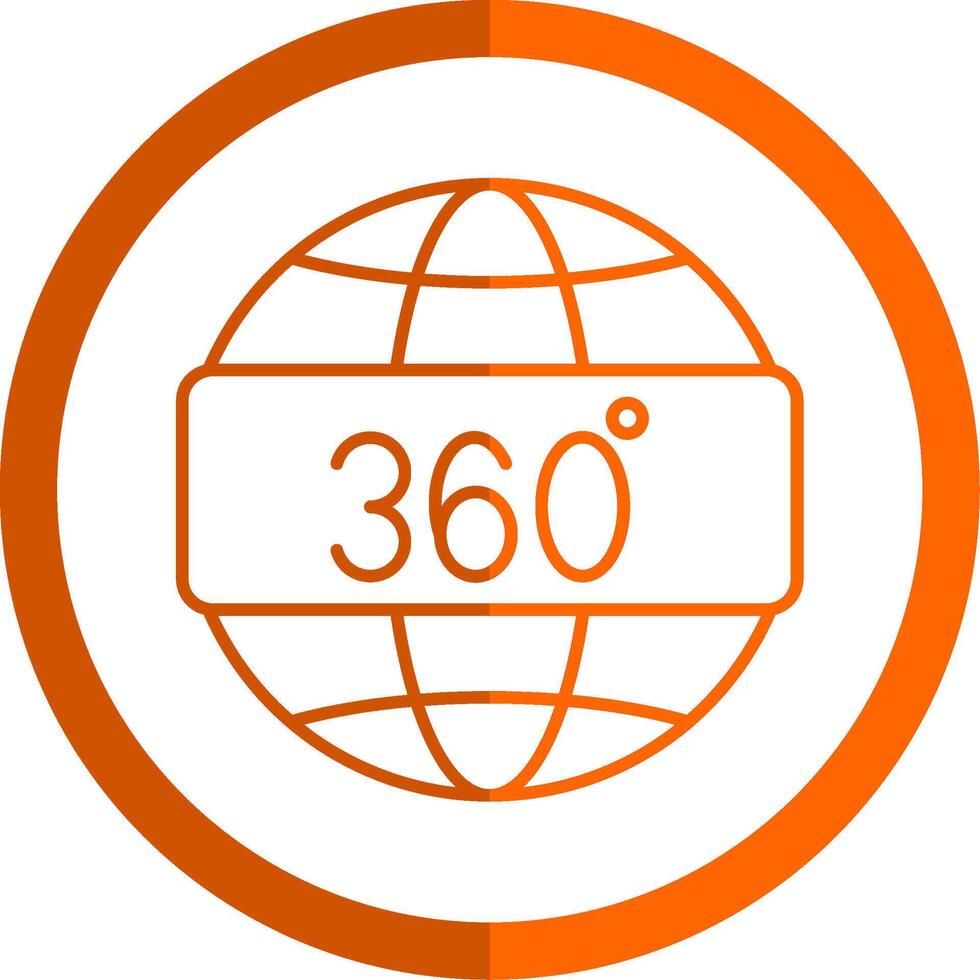 360 View Line Orange Circle Icon vector