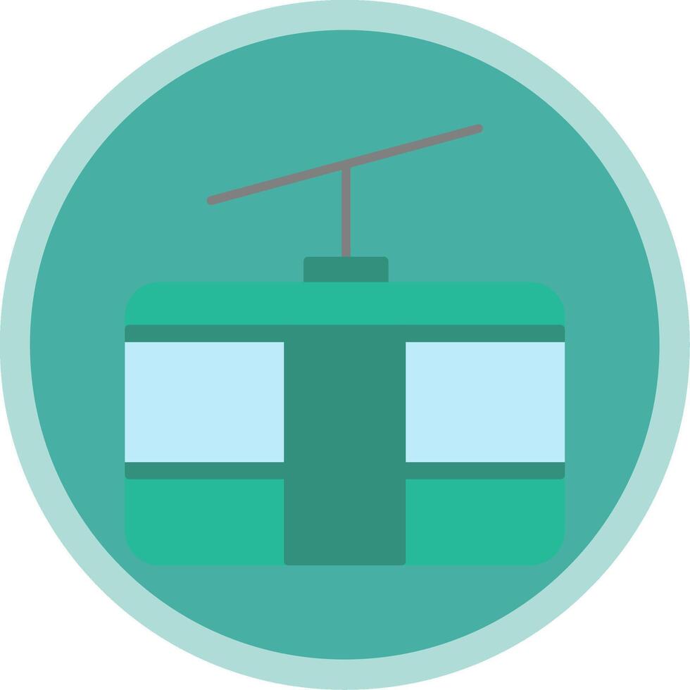 Cableway Flat Multi Circle Icon vector