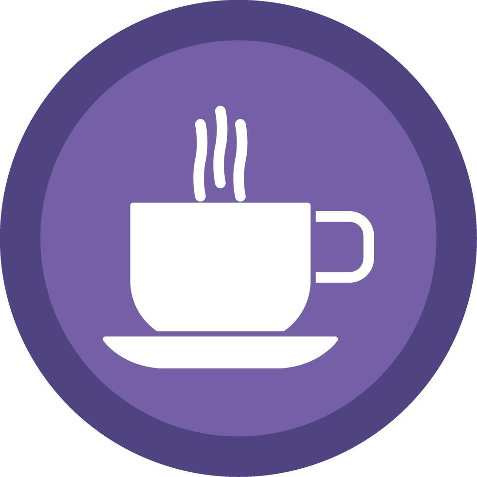 Hot Coffee Glyph Multi Circle Icon vector