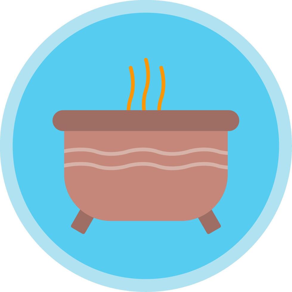 Hot Tub Flat Multi Circle Icon vector