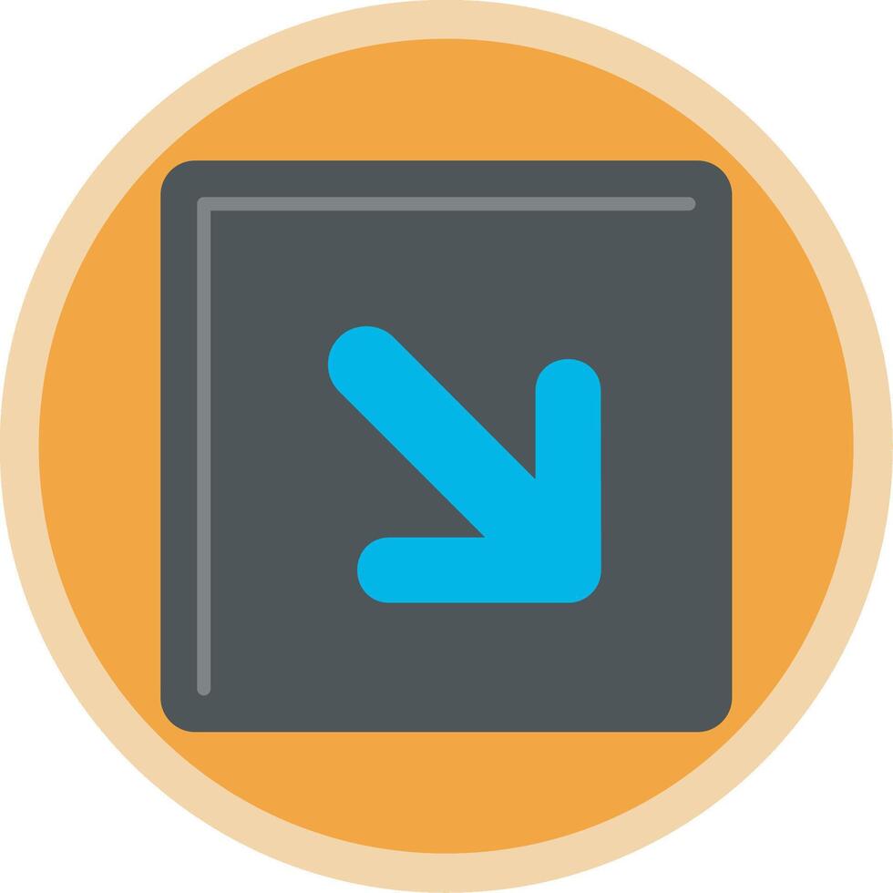 Down Right Flat Multi Circle Icon vector