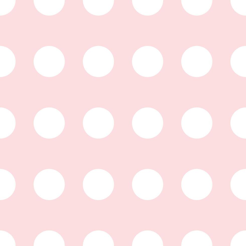 White circles on a pink background. Seamless simple pattern for decorative textiles, fabrics. vector