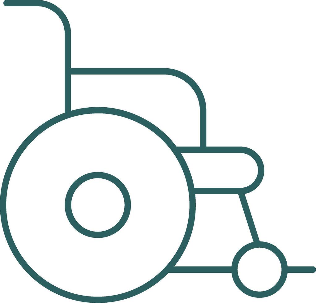 Wheelchair Line Gradient Round Corner Icon vector