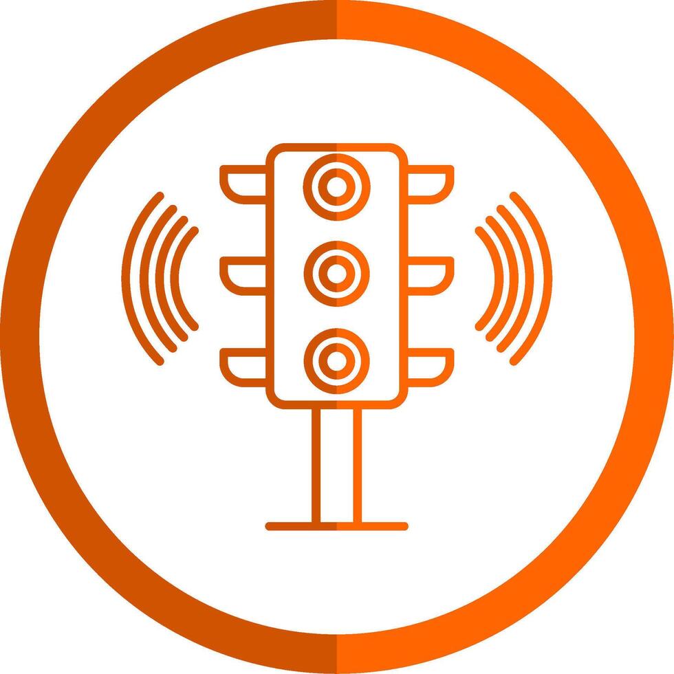 Traffic Signal Line Orange Circle Icon vector
