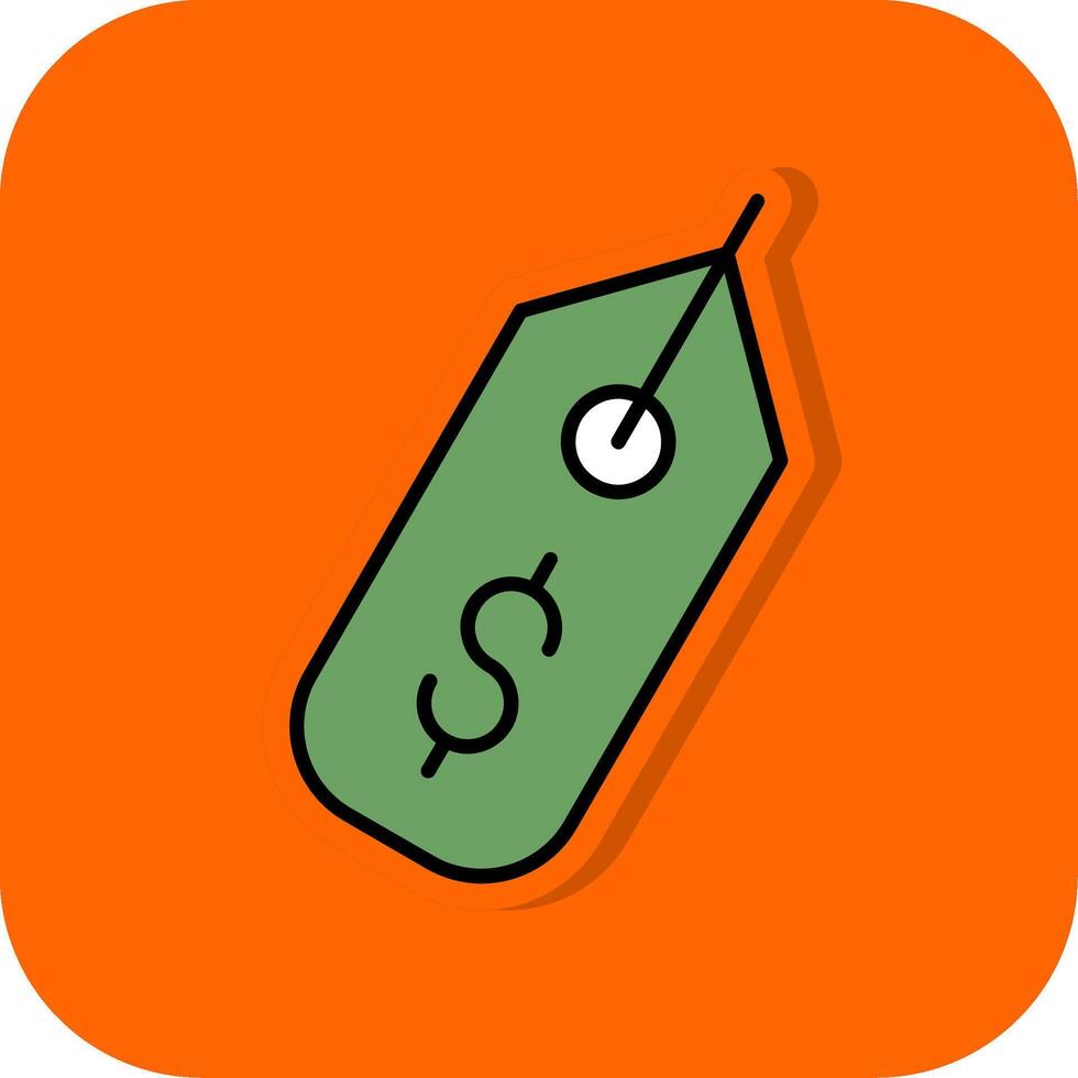 Dollar Sign Filled Orange background Icon vector