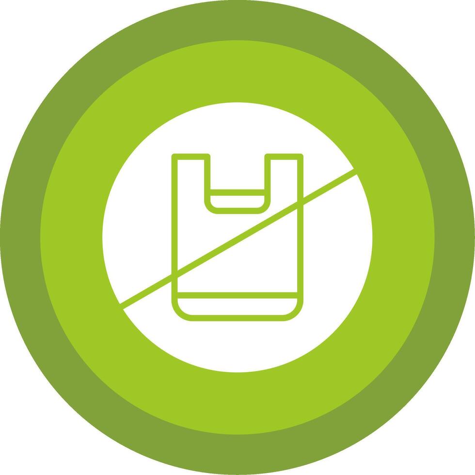 No Plastic Bag Glyph Multi Circle Icon vector