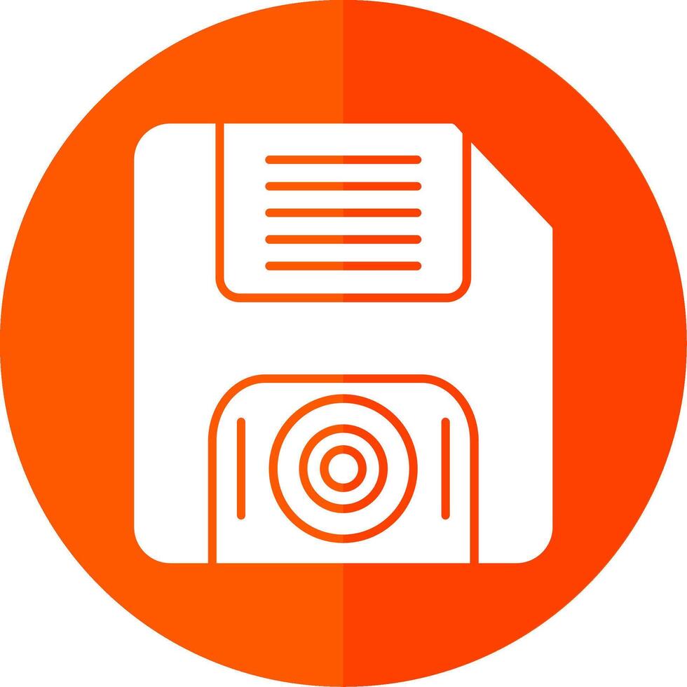 Floppy Disk Glyph Red Circle Icon vector