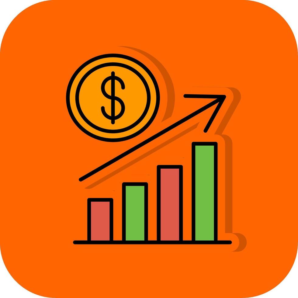 Growth Filled Orange background Icon vector