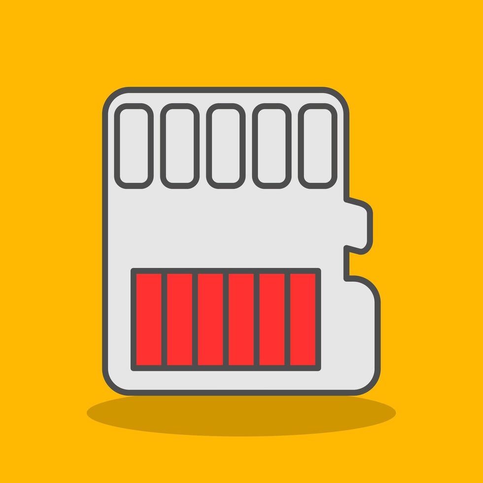 Memory Card Filled Shadow Icon vector