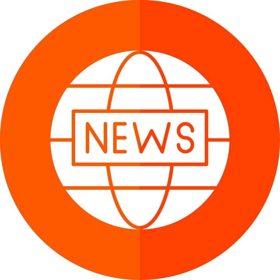 News Report Glyph Red Circle Icon vector