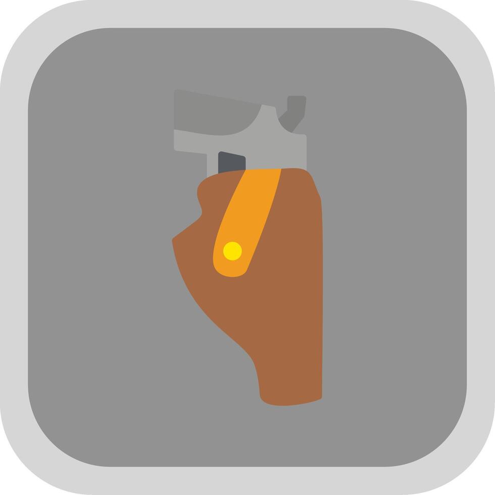 Pistol Holster Flat Round Corner Icon vector