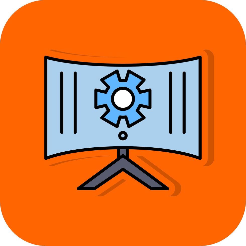 Management Filled Orange background Icon vector