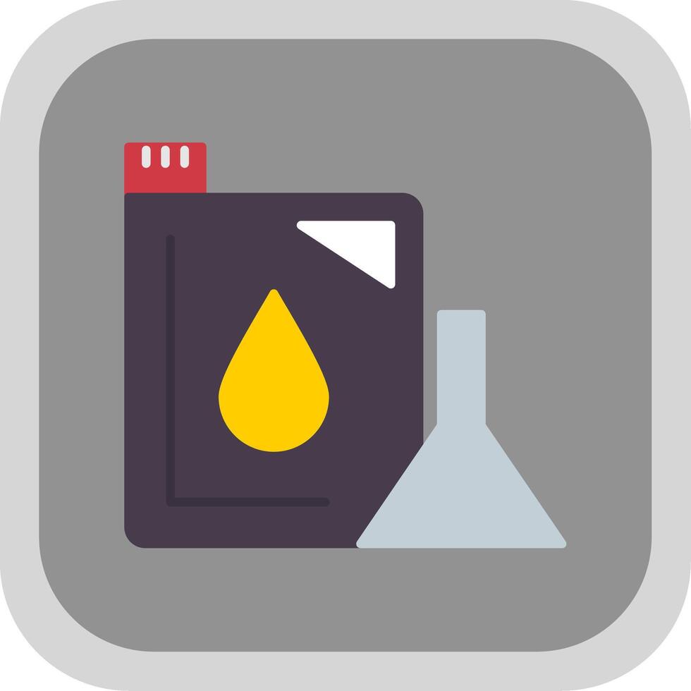 Machine Oil Flat Round Corner Icon vector