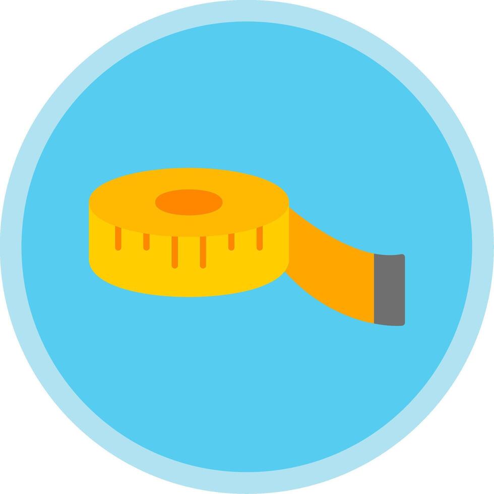 Measure Tape Flat Multi Circle Icon vector