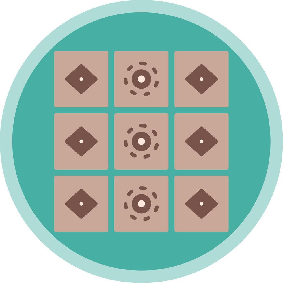 Tiles Flat Multi Circle Icon vector