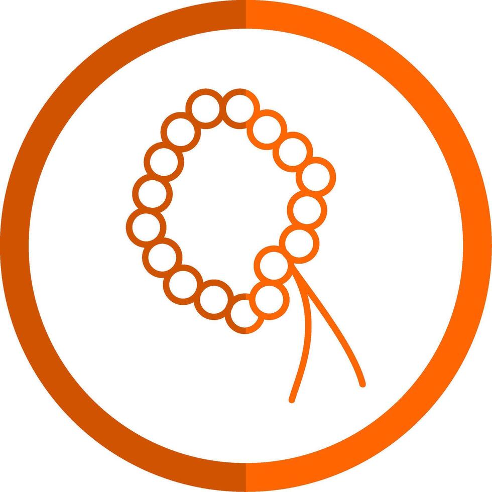 rosario línea naranja circulo icono vector