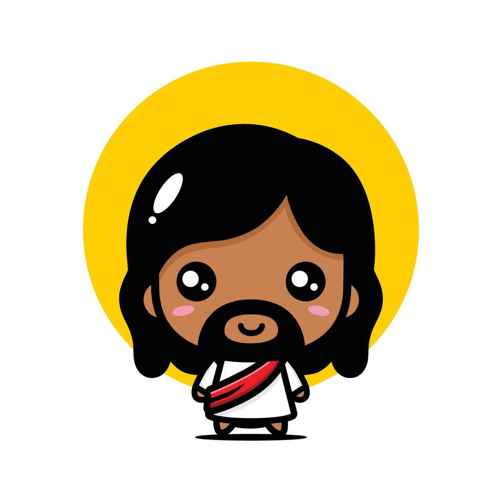 black cute jesus christ vector