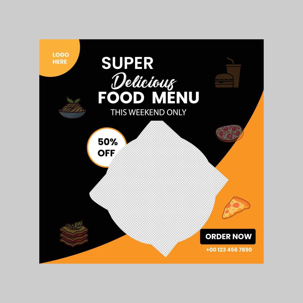 creative food Social media post Template vector