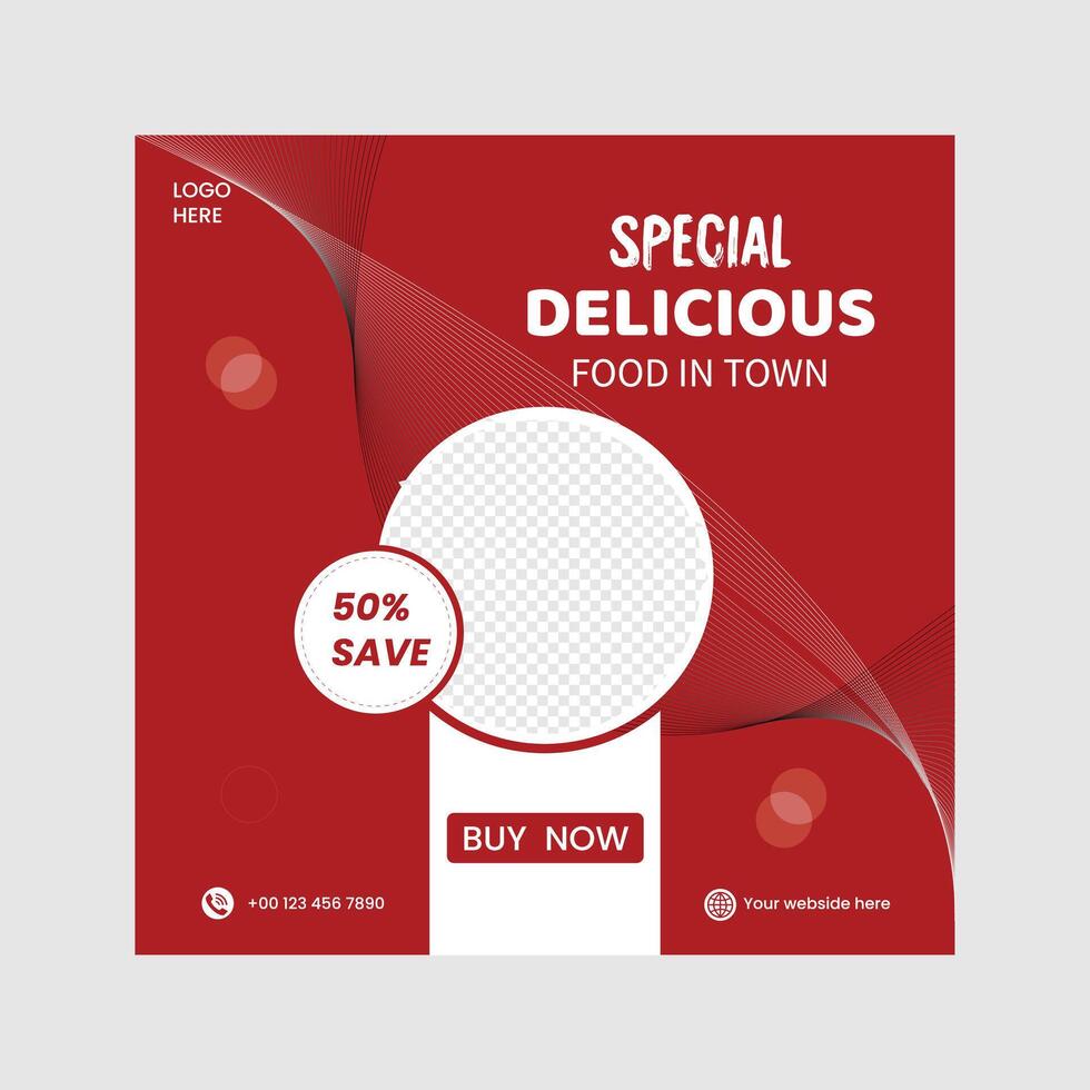 creative food Social media post Template vector
