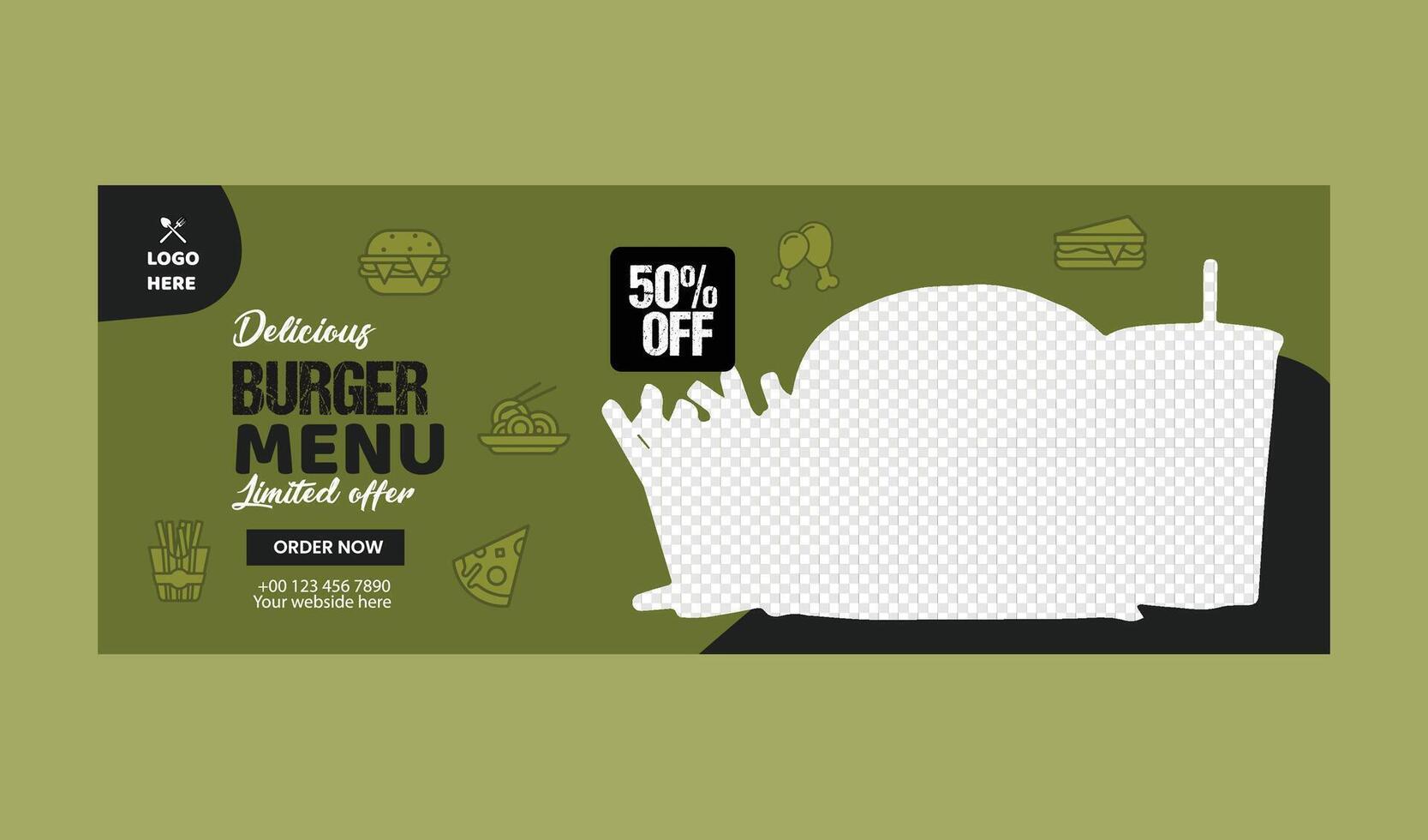 creative food web banner vector