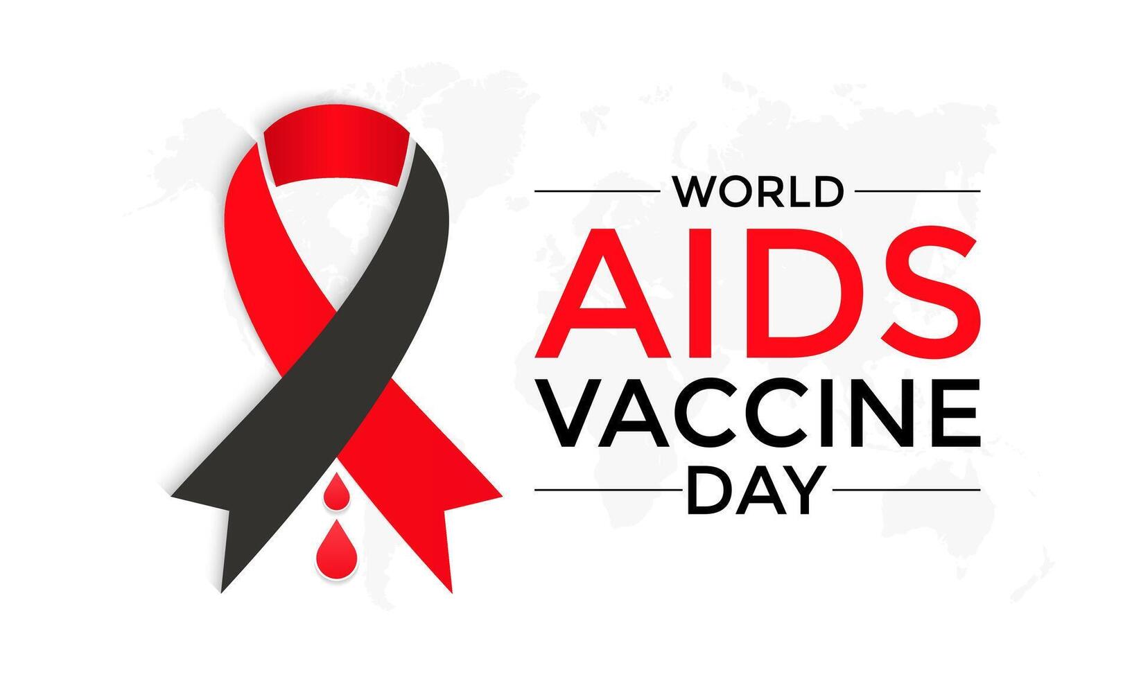 World aids vaccine day celebration. Red AIDS Ribbon and HIV vaccine awareness illustration . flat design. flyer design.flat illustration. vector