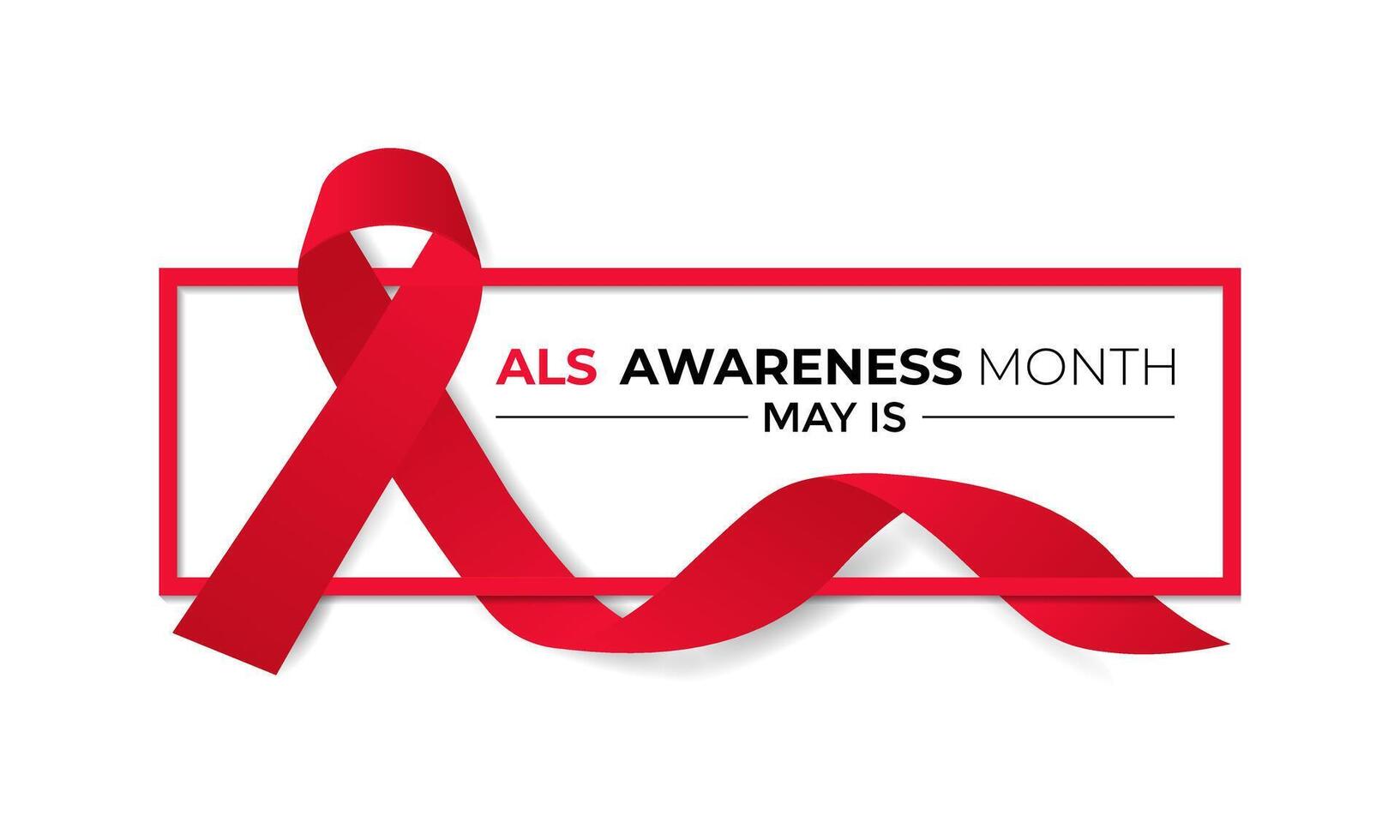 Als awareness month is observed each year in may. It's raise awareness of the disease, share stories from people living with ALS. Banner poster, flyer and background design. vector