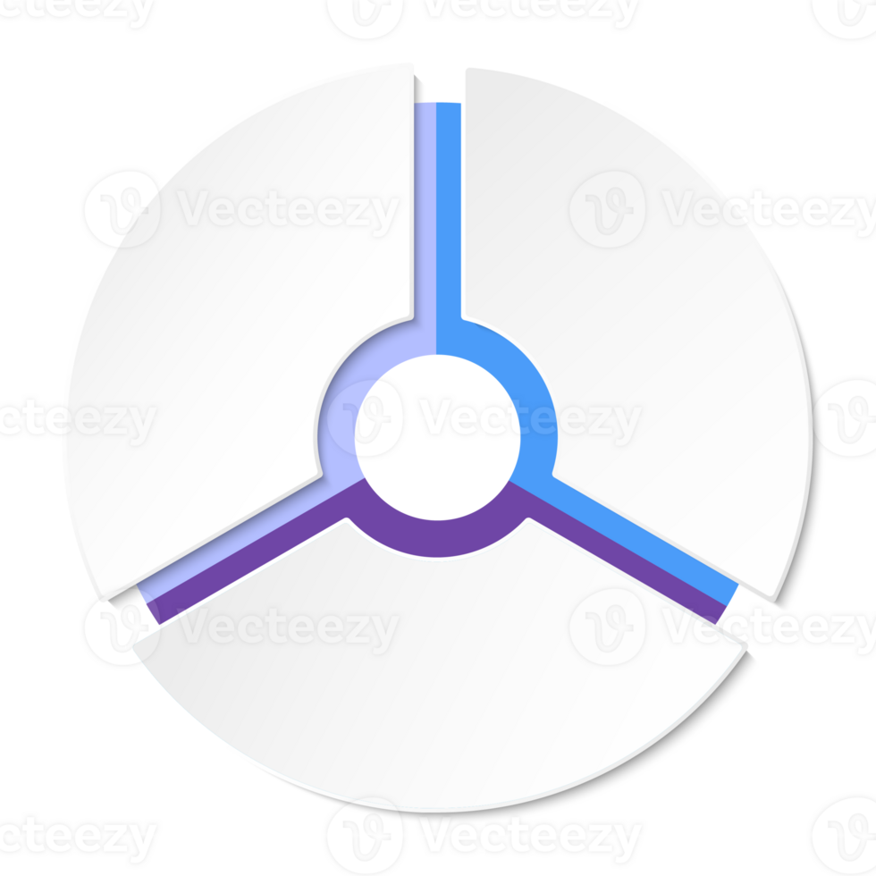 Blue tone circle infographic with 3 steps, process or options. Presentation slide template. Infographic layout design. png