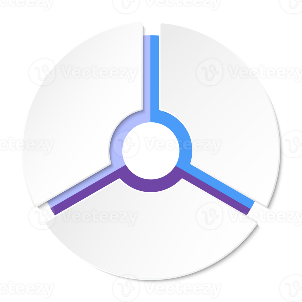 blu tono cerchio Infografica con 3 passi, processi o opzioni. presentazione diapositiva modello. Infografica disposizione design. png