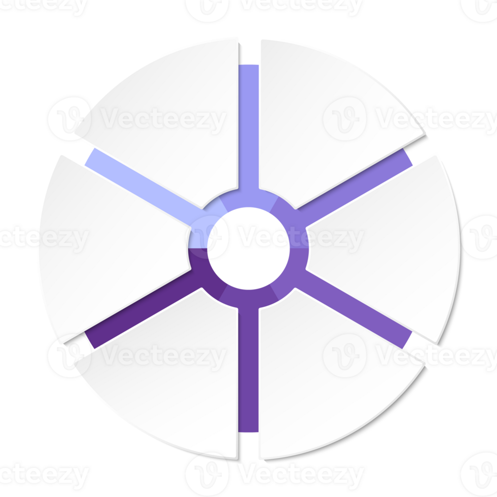 Blue tone circle infographic with 6 steps, process or options. Presentation slide template. Infographic layout design. png