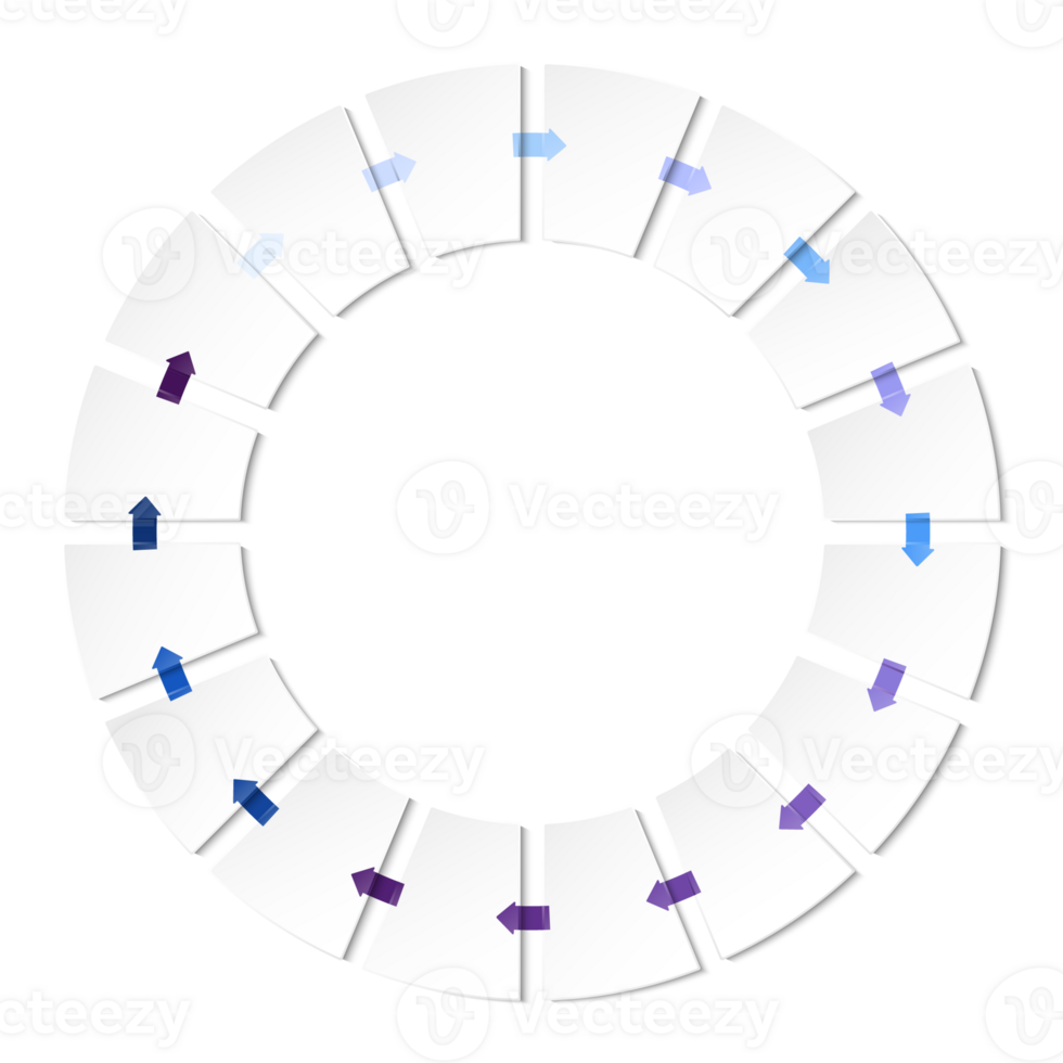 Blue tone circle infographic with 16 steps, process or options. Presentation slide template. Infographic layout design. png