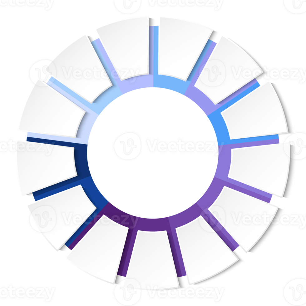 Blue tone circle infographic with 13 steps, process or options. Presentation slide template. infographic layout design. png