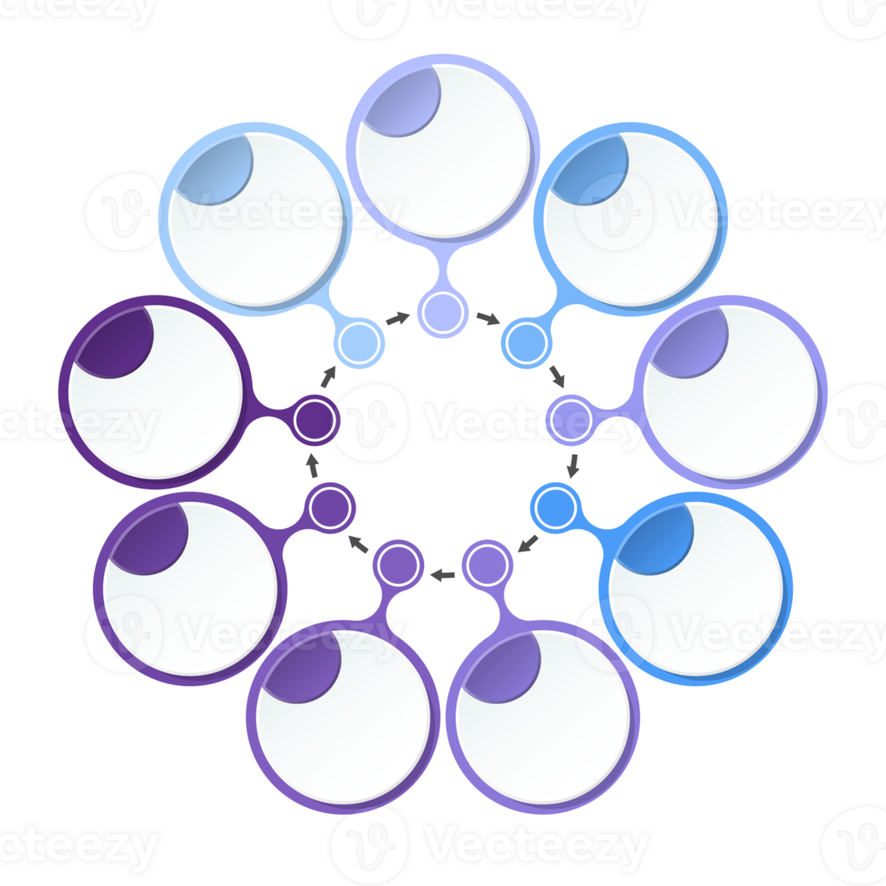 blauw toon cirkel infographic met 9 stappen, werkwijze of opties. presentatie glijbaan sjabloon. png