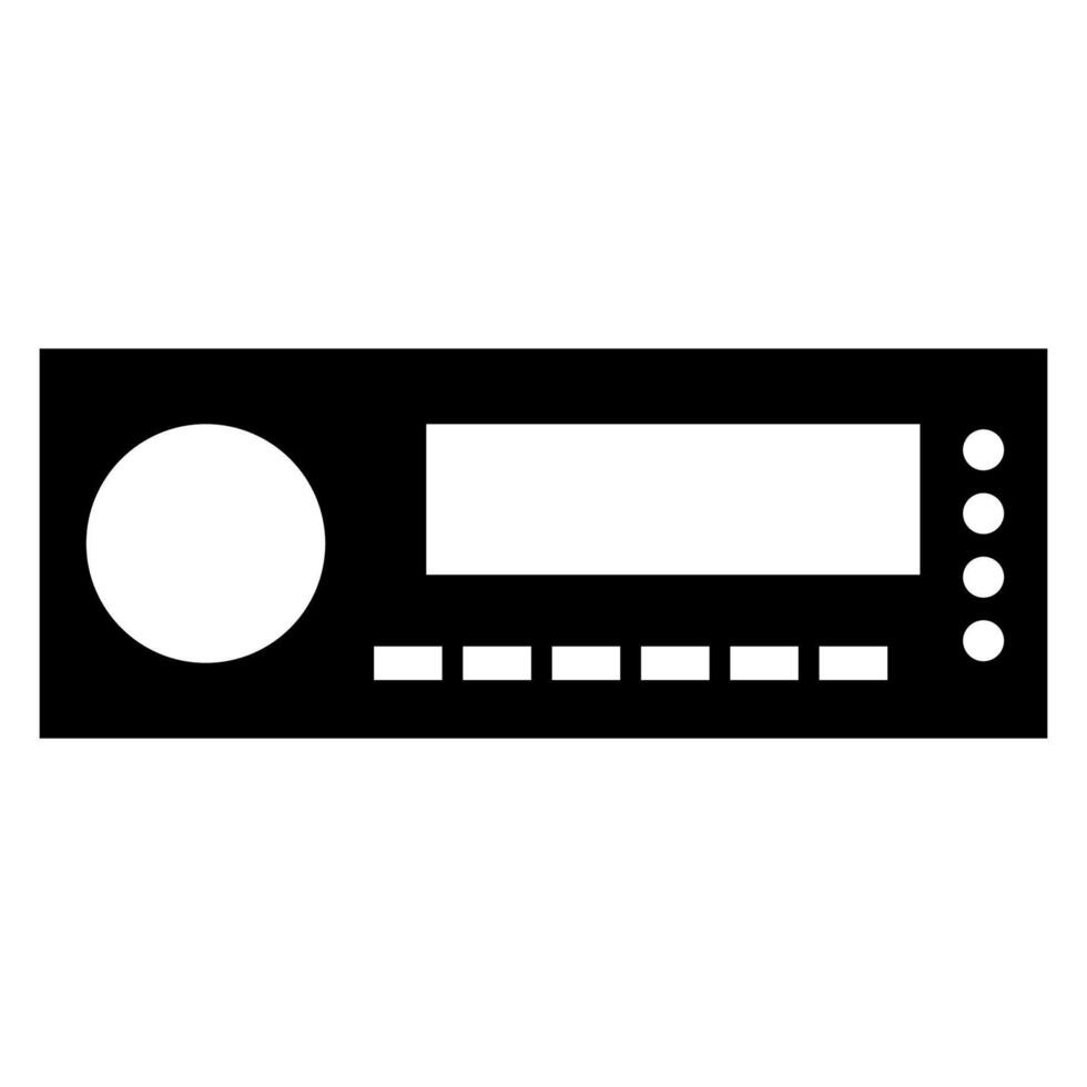 Car stereo icon on white background vector