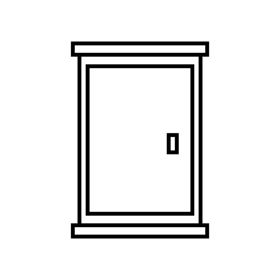 puerta icono en blanco antecedentes vector