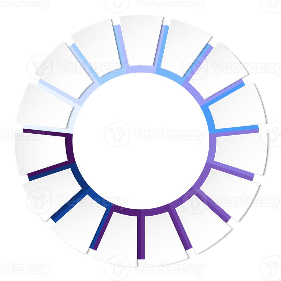 bleu Ton cercle infographie avec 15 pas, processus ou options. présentation faire glisser modèle. infographie disposition conception. png