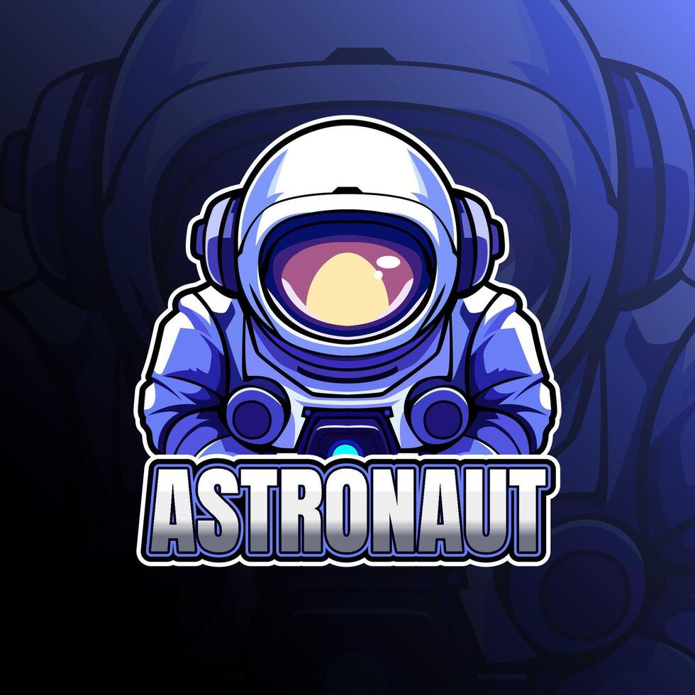 Astronaut mascot logo design for badge, emblem, esport and t-shirt printing vector