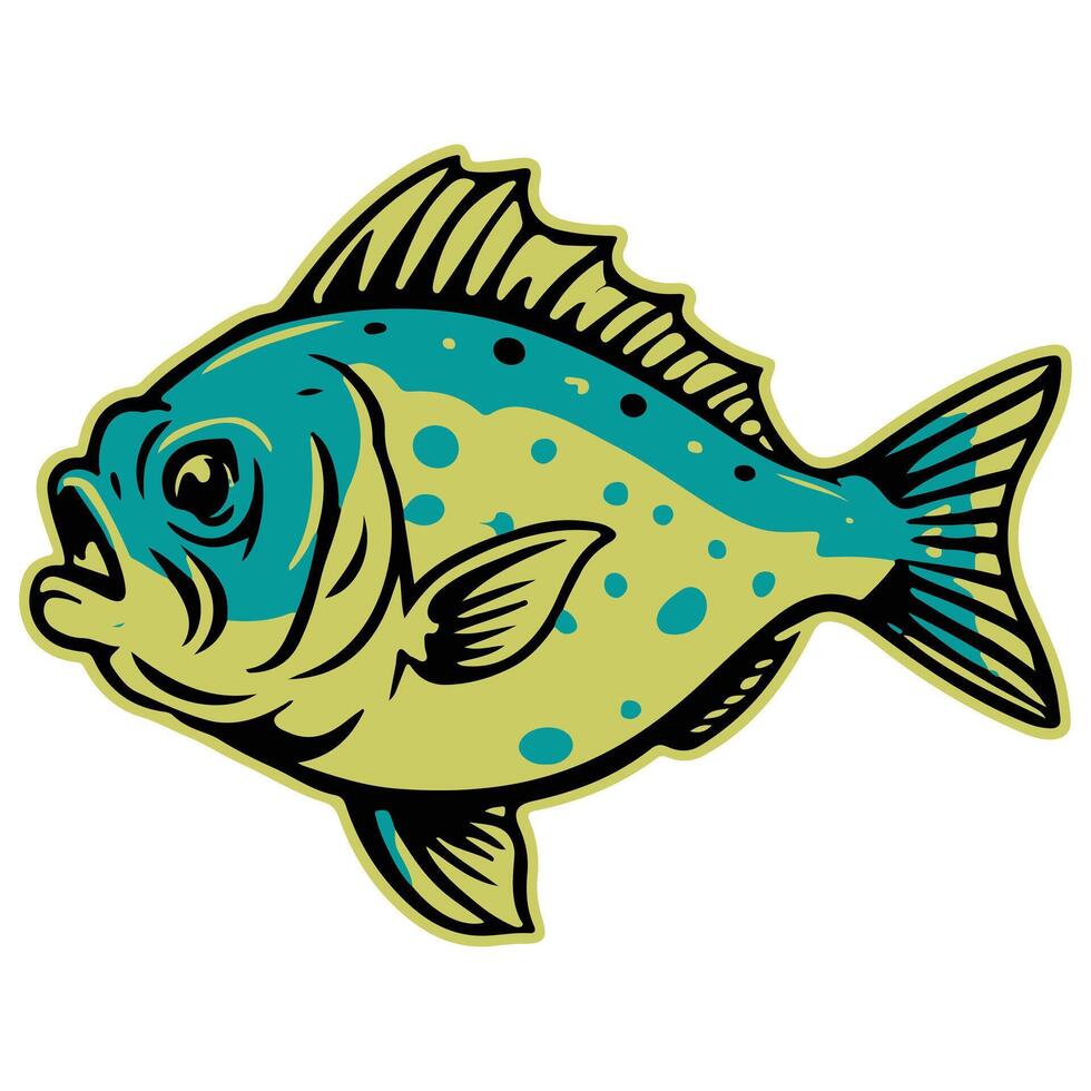 ilustrador color lleno pescado Arte diseño vector