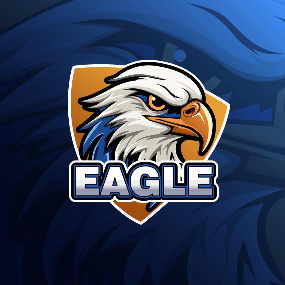 Eagle mascot logo design for badge, emblem, esport and t-shirt printing vector
