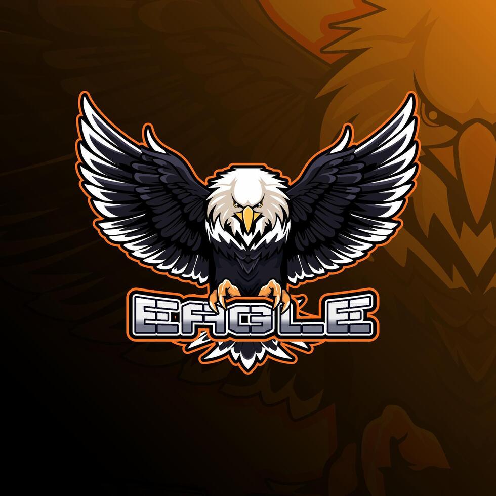 Eagle mascot logo design for badge, emblem, esport and t-shirt printing vector