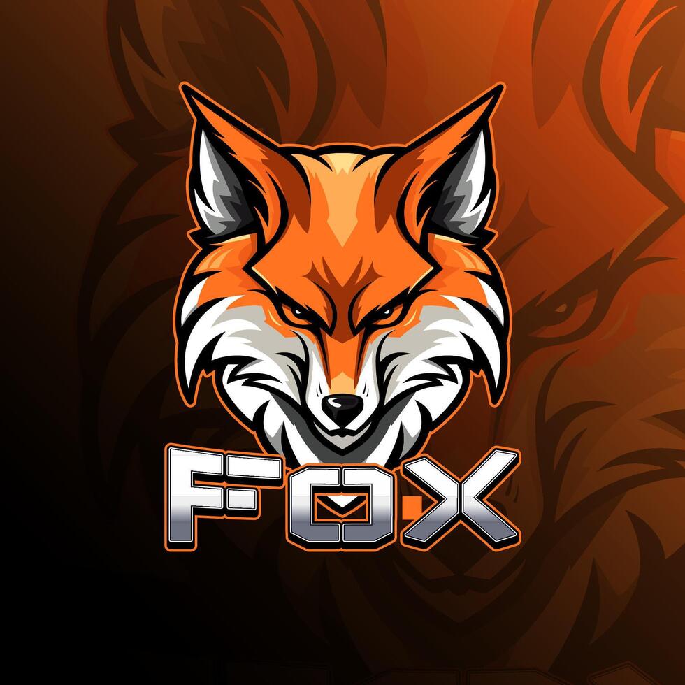 Fox mascot logo design for badge, emblem, esport and t-shirt printing vector