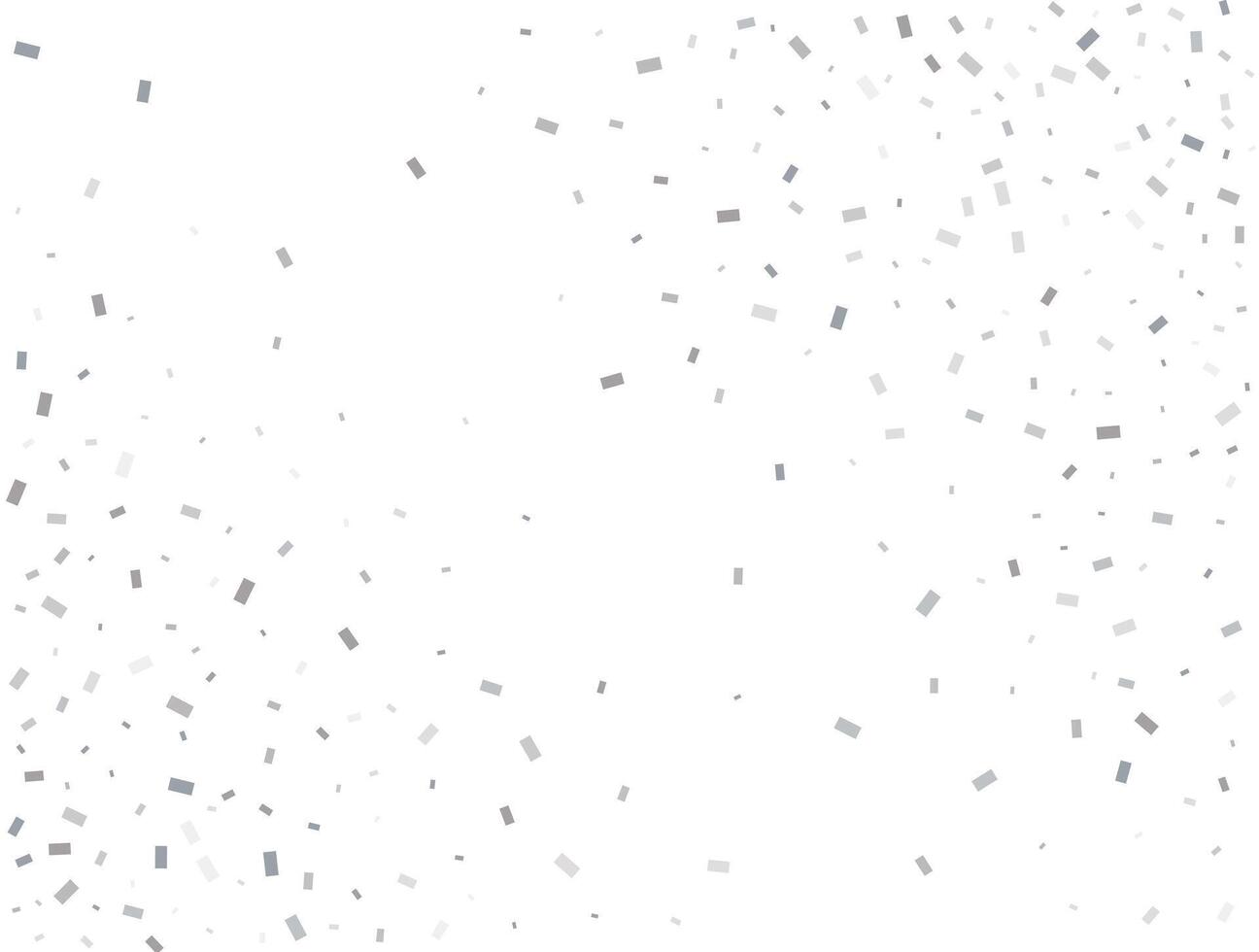 Christmas silver Rectangular glitter confetti background. White festive texture vector