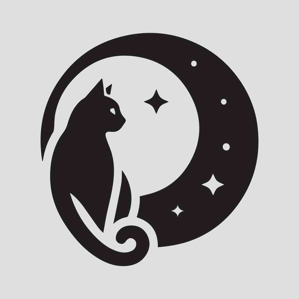 Cat logo icon file silhouette color vector